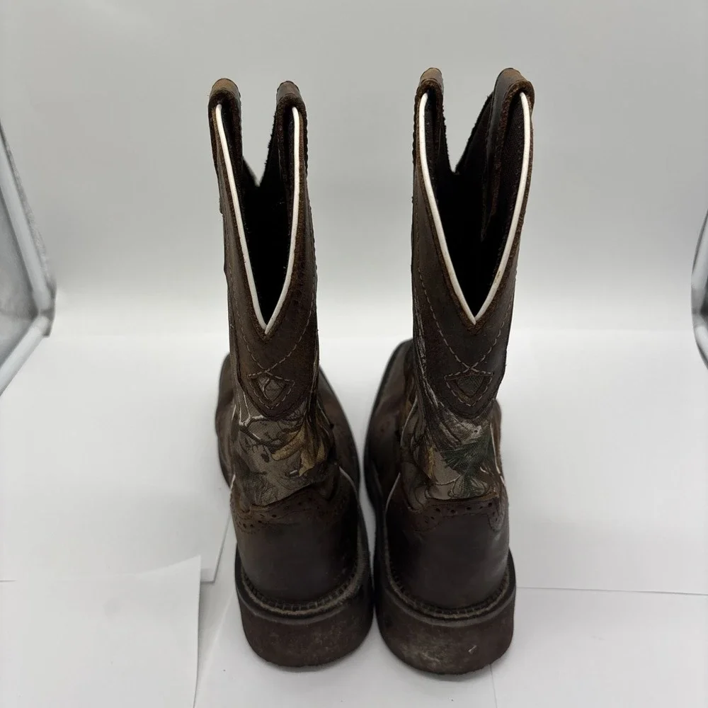 Justin Gypsy Brown  Camo Leather Women's Cowgirl Boots Size 6.5 B
